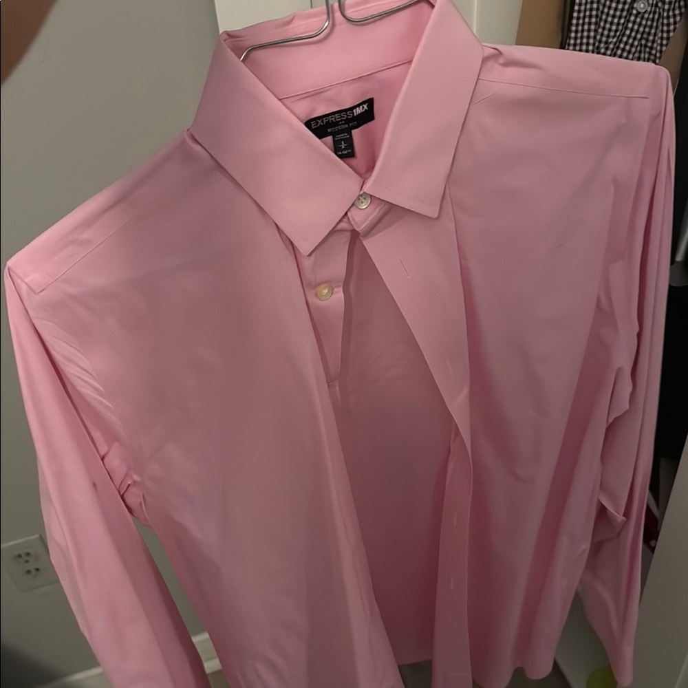 Express Pink Dress Shirt Elegant Cotton Blend